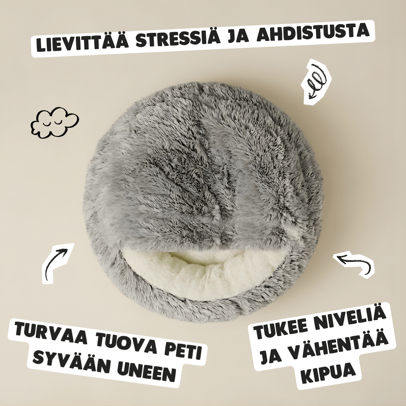 CozyCave™ rauhoittava luolapeti koirille